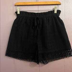 Rails Black High Waist Lace Trim Shorts